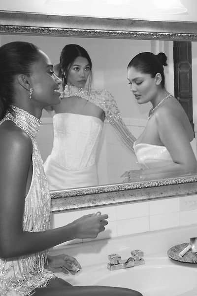 BHLDN Satin Corset Mini Dress