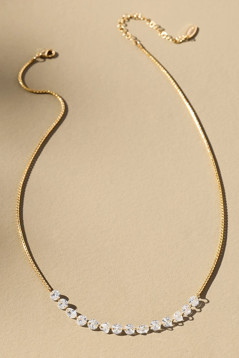 Delicate Chain Crystal Necklace