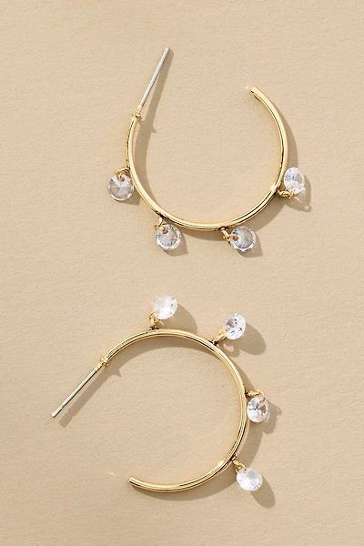 Pavé Stone Hoop Earrings
