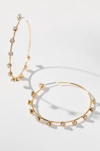 Multi Stone Thin Hoop Earrings