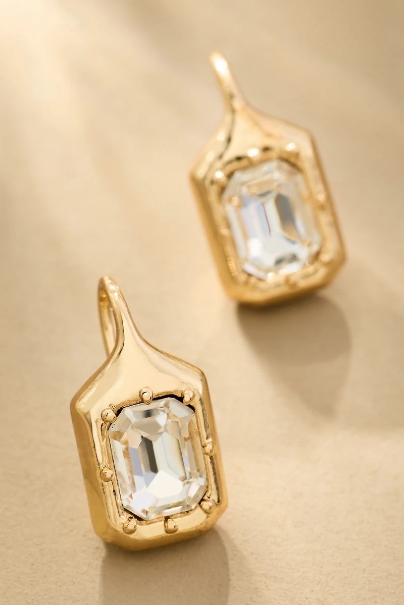 Beveled Square Crystal Earrings