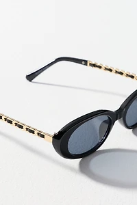 Eyeking Slim Oval Chain Sunglasses