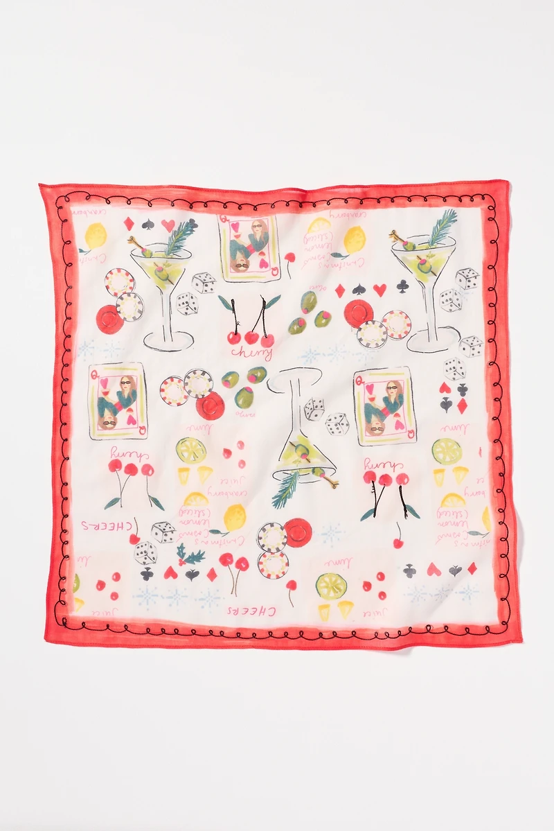 Maeve Holiday Printed Bandana Scarf