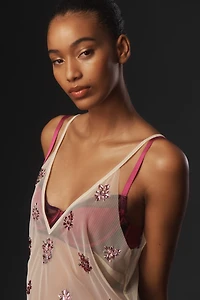 By Anthropologie Sheer Rhinestone Tunic