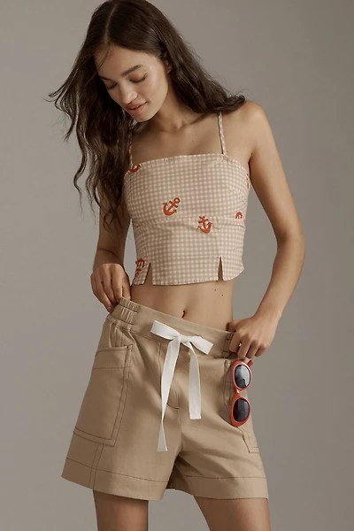 Maeve La Ponche Linen Pull-On Shorts