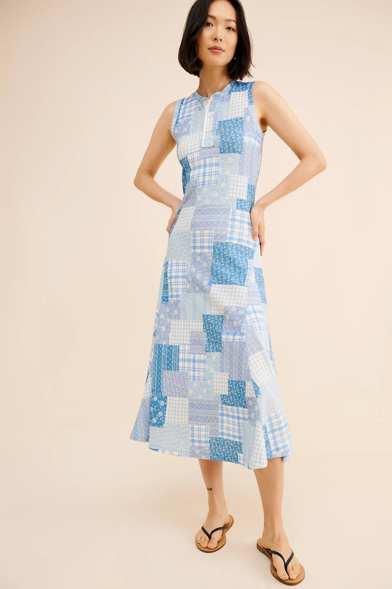 Polo Ralph Lauren Sleeveless Patchwork Midi Dress