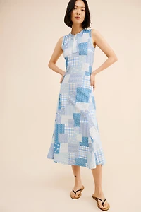 Polo Ralph Lauren Sleeveless Patchwork Midi Dress