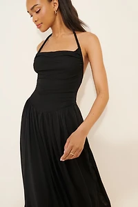 Cowl-Neck Bubble-Hem Dress