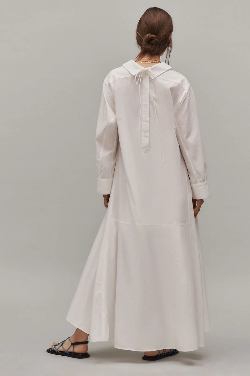 Long-Sleeve Maxi Shirt Dress