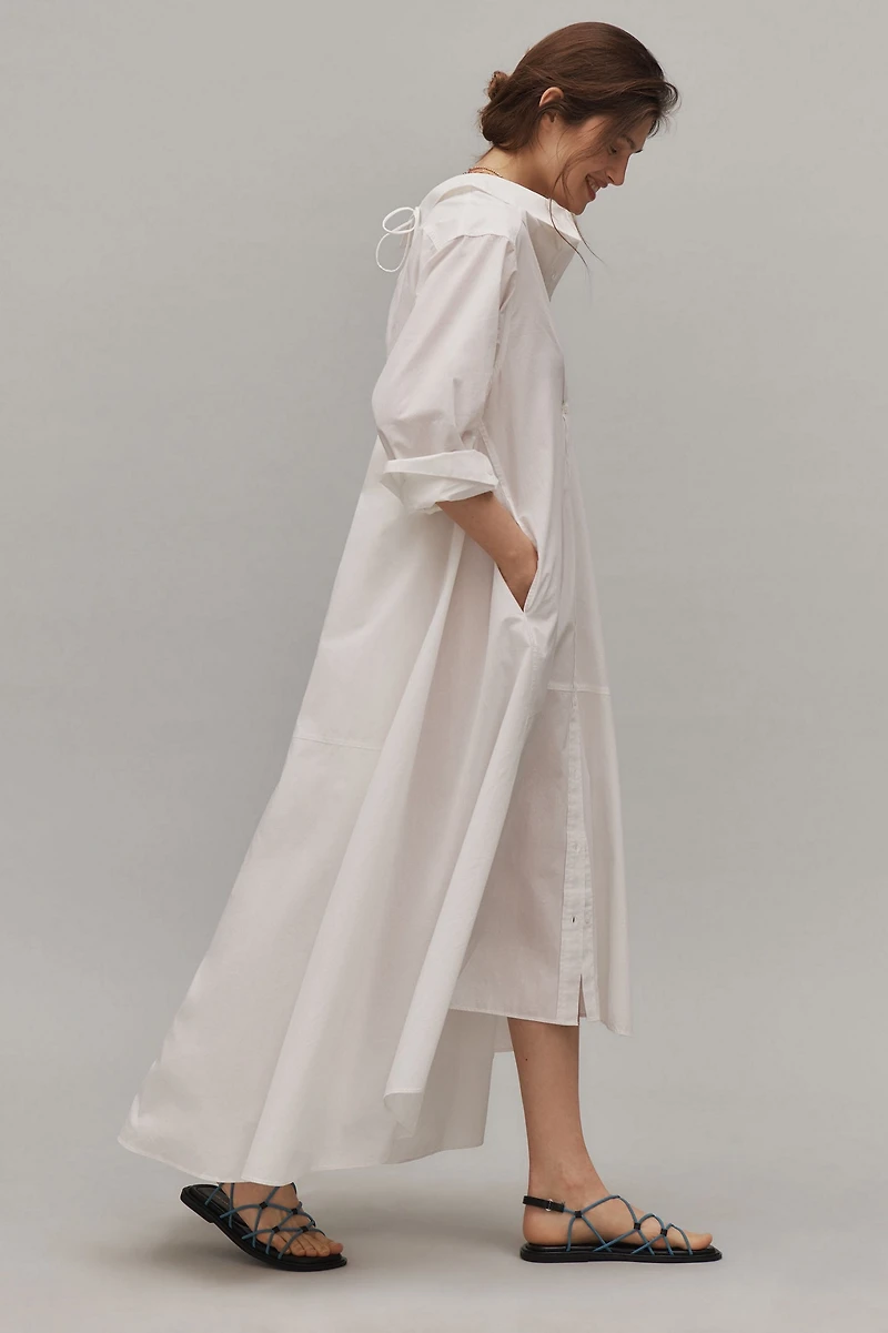Long-Sleeve Maxi Shirt Dress