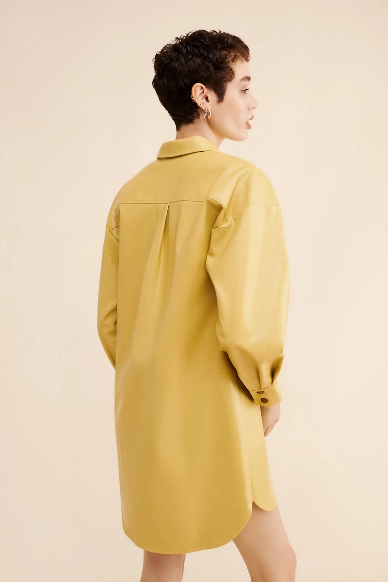 Sunday Brooklyn Vegan Leather Shirtdress