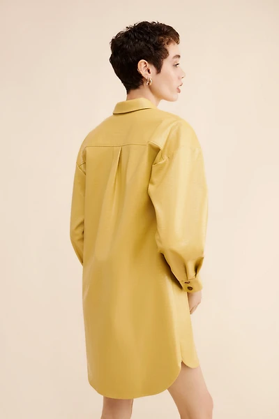 Sunday Brooklyn Vegan Leather Shirtdress