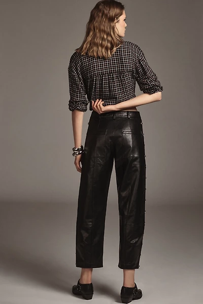 Vegan-Leather Utility Pants
