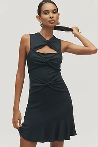 Twist-Front Layered Mini Dress
