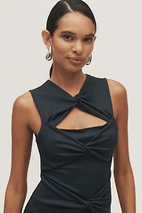 Twist-Front Layered Mini Dress