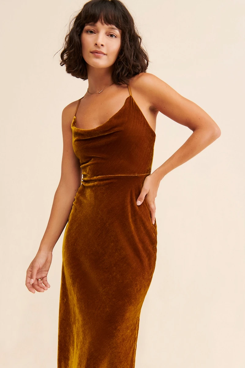 Adelyn Rae Zana Velvet Slip Dress