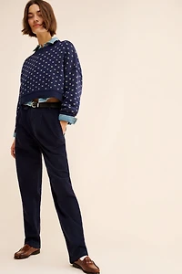 Closed Rhoone High-Rise Pleated Corduroy Pants