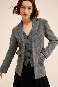 Line + Dot Wool Blend Twofer Blazer