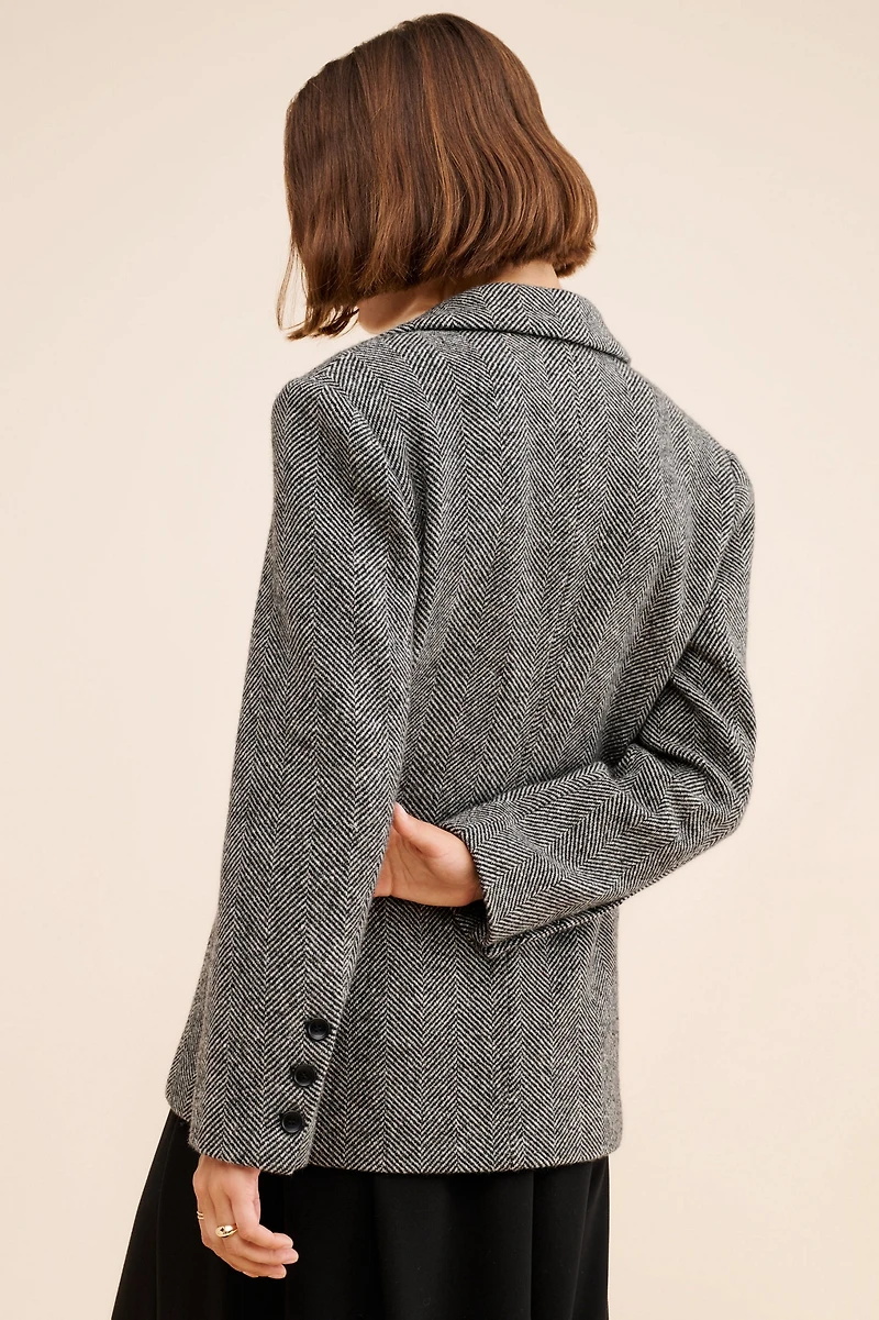 Line + Dot Wool Blend Twofer Blazer