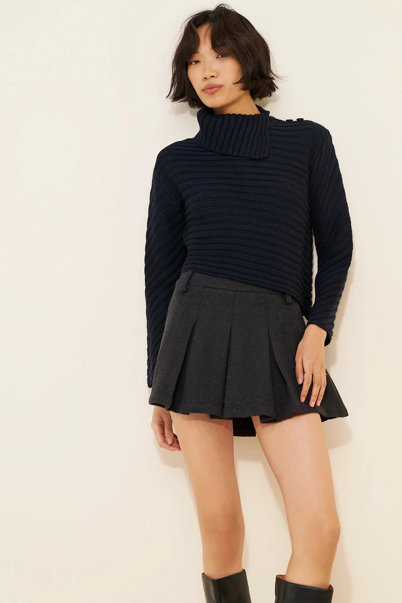 ASTR the Label Melita Wool Blend Asymmetric Sweater