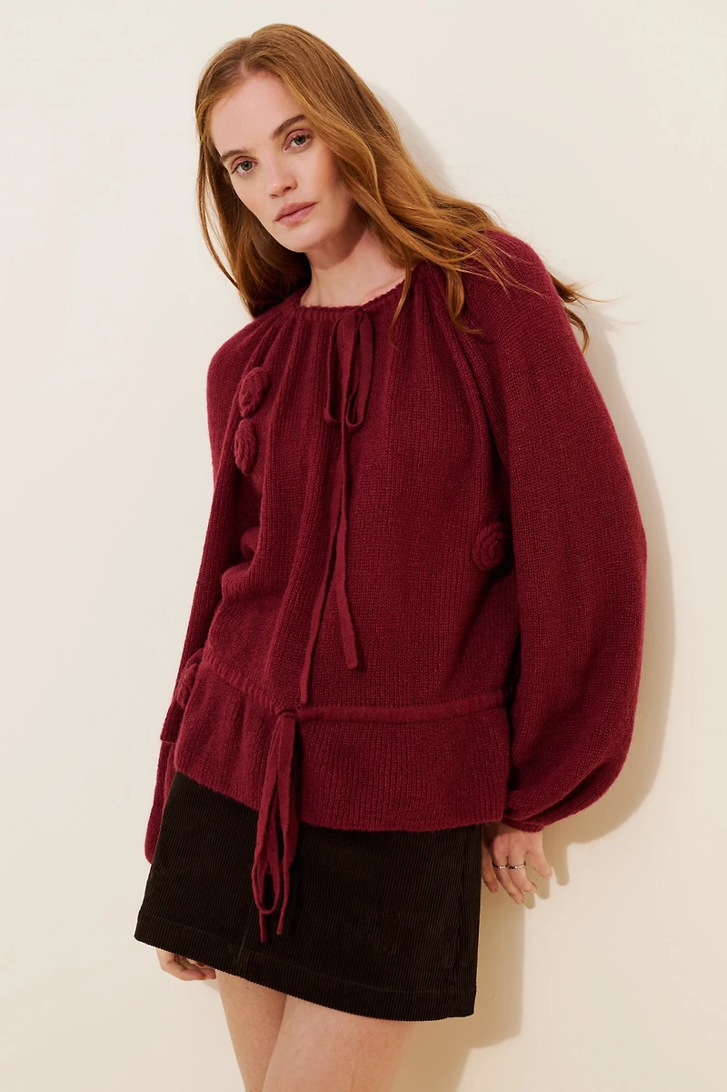 Mare Rosette Wool Blend Sweater