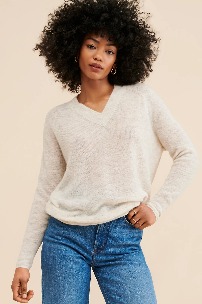Madewell Ginny V-Neck Raglan Sweater
