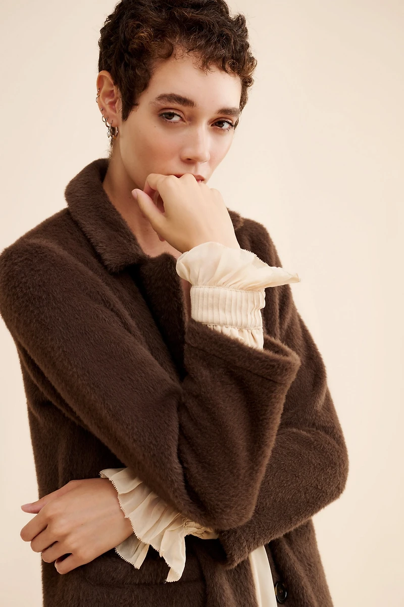 Sanctuary Hometown Fuzzy Knit Coat