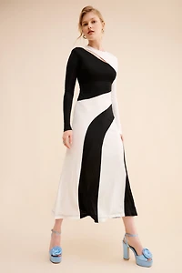FARM Rio Cut-Out Long Sleeve Midi Dress