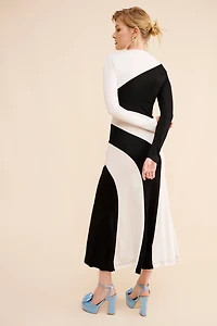FARM Rio Cut-Out Long Sleeve Midi Dress