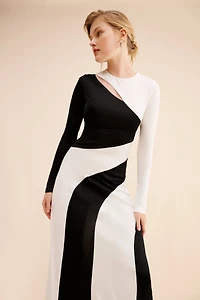 FARM Rio Cut-Out Long Sleeve Midi Dress