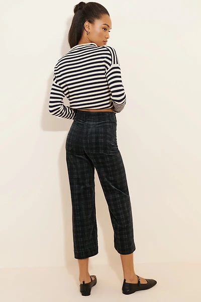 Maeve The Colette Cropped Wide-Leg Pants: Plaid Corduroy Edition