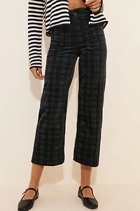 Maeve The Colette Cropped Wide-Leg Pants: Plaid Corduroy Edition