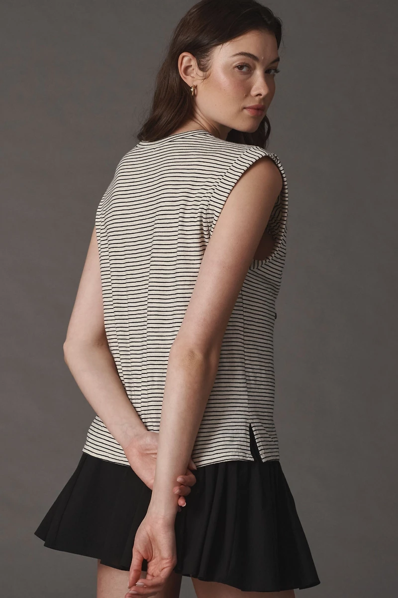 Pilcro Relaxed Ruched Muscle Tee
