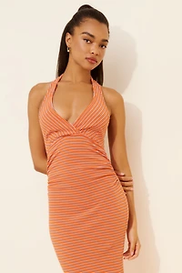 Pilcro High Tide Halter Slim Midi Dress