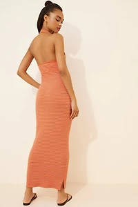 Pilcro High Tide Halter Slim Midi Dress