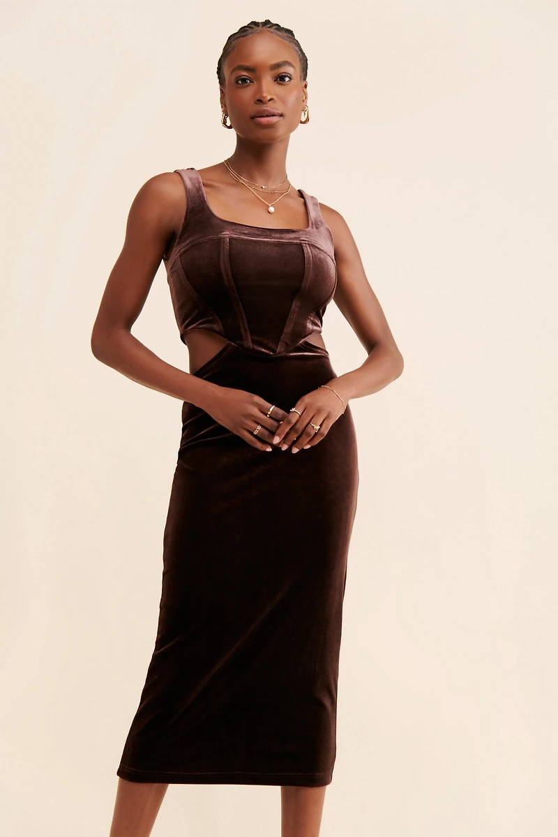 Nia Velvet Cutout Dress