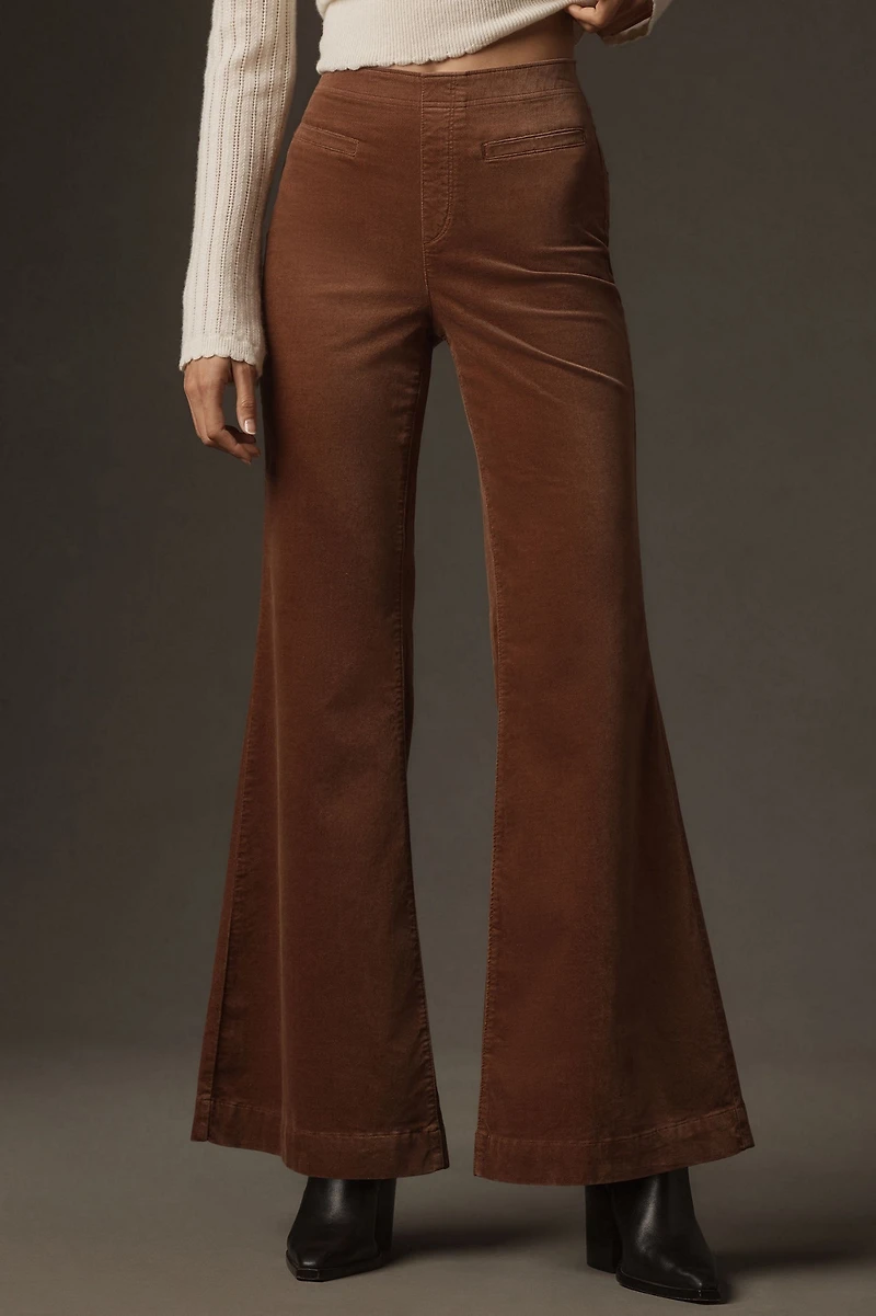Pilcro Pull-On Mid-Rise Velvet Retro Flare Jeans