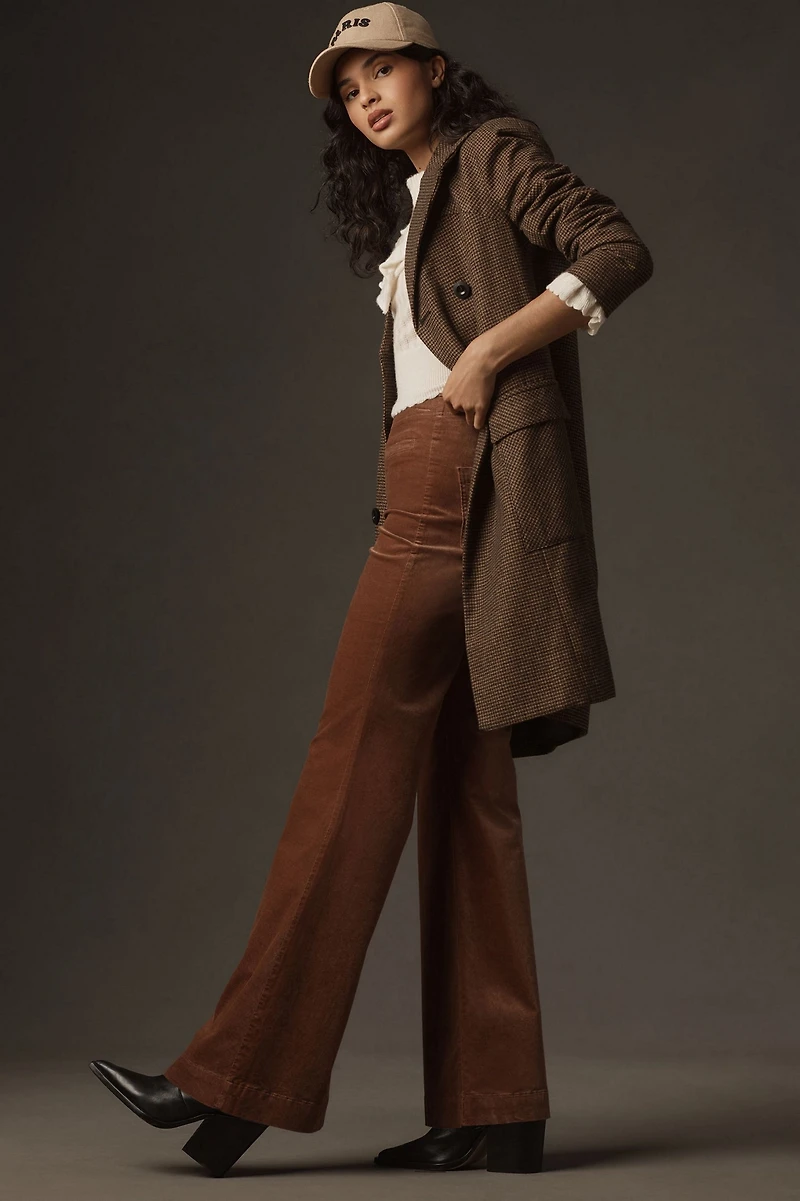 Pilcro Pull-On Mid-Rise Velvet Retro Flare Jeans