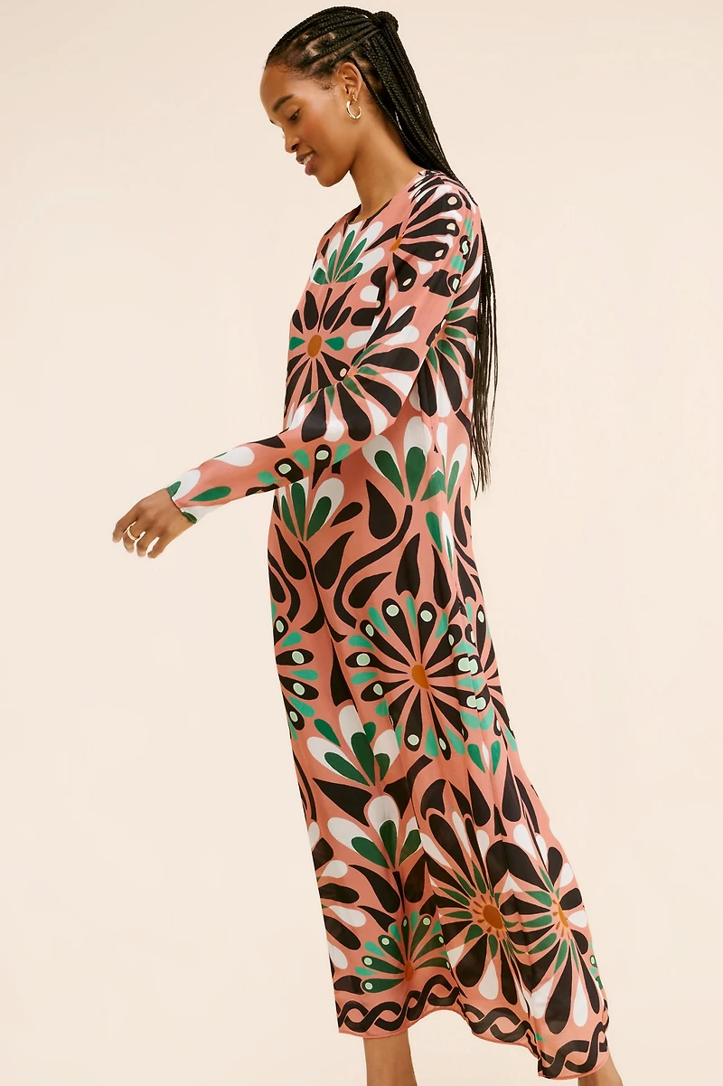 FARM Rio Ainika Flowers Long Sleeve Maxi Dress