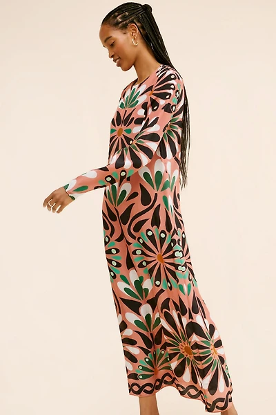 FARM Rio Ainika Flowers Long Sleeve Maxi Dress