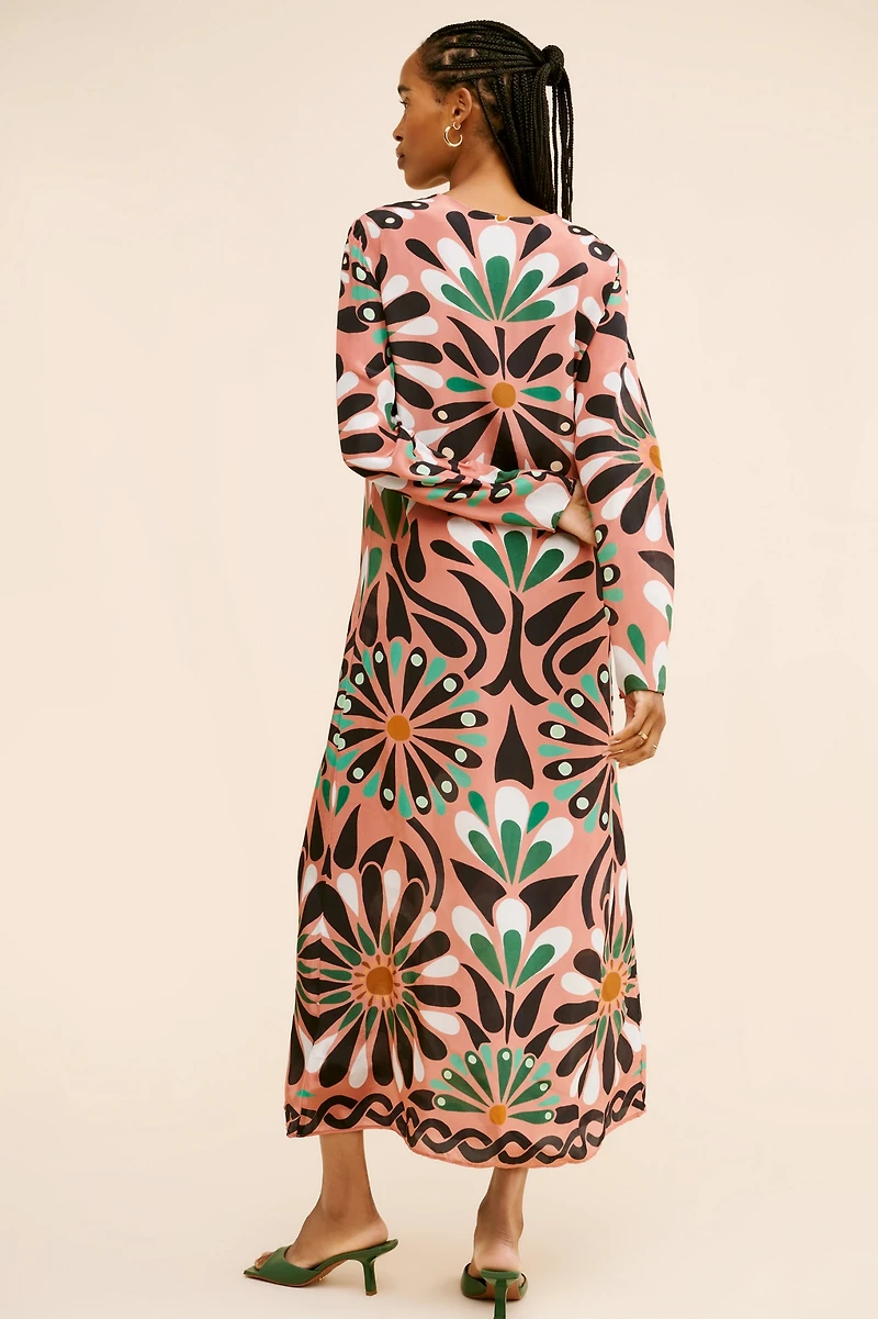 FARM Rio Ainika Flowers Long Sleeve Maxi Dress