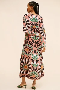FARM Rio Ainika Flowers Long Sleeve Maxi Dress