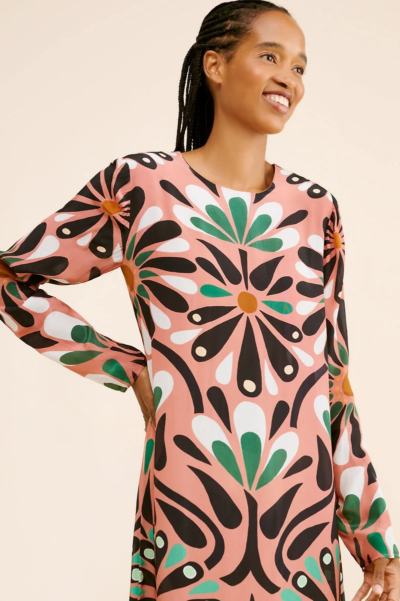FARM Rio Ainika Flowers Long Sleeve Maxi Dress