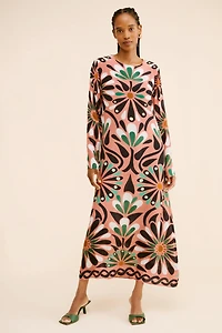 FARM Rio Ainika Flowers Long Sleeve Maxi Dress