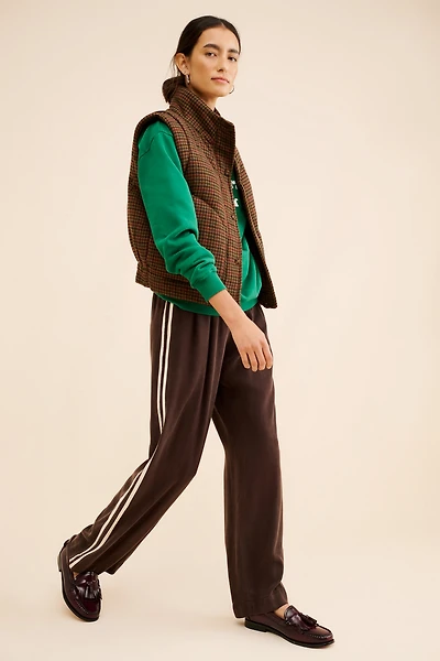 Avec Les Filles Houndstooth Front-Snap Quilted Vest