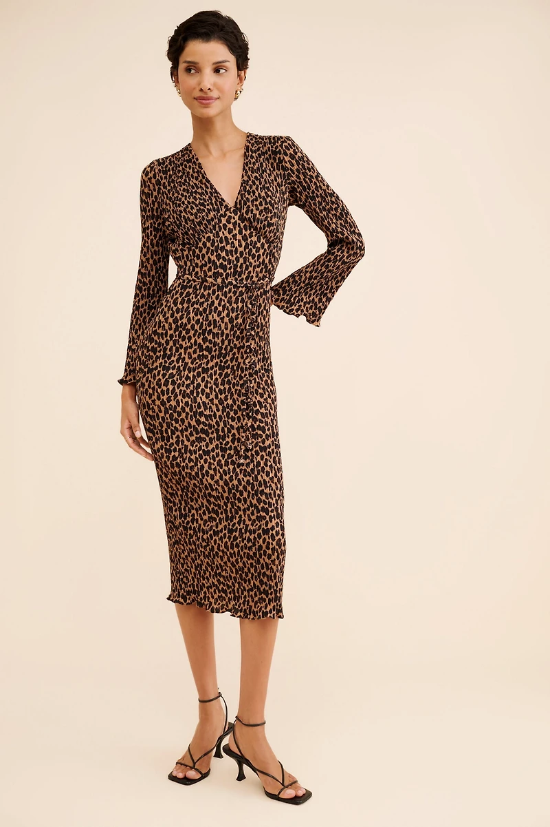 Never Fully Dressed Leopard Celeste Midi Dress
