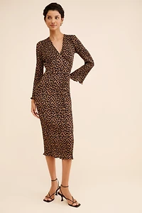 Never Fully Dressed Leopard Celeste Midi Dress