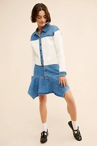 Dolan Denim Cable Mix Cardigan Sweater
