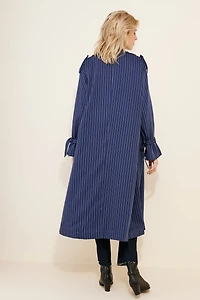 Extro Vert Oversized Pinstripe Coat