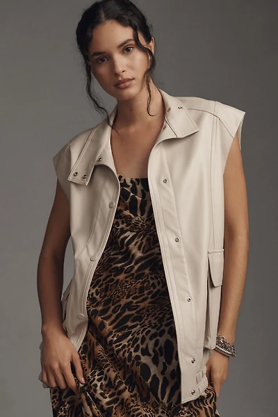 Vegan Leather Oversized Utility Vest